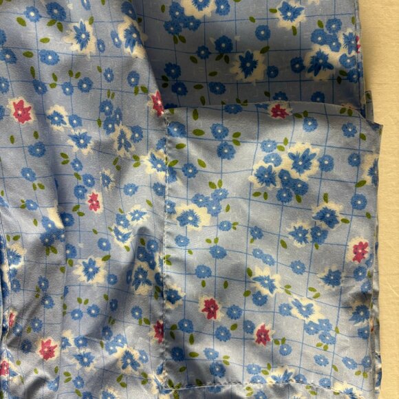 Casual Nights Blue Floral Nightgown Snap Button Front Size Small - Picture 7 of 9